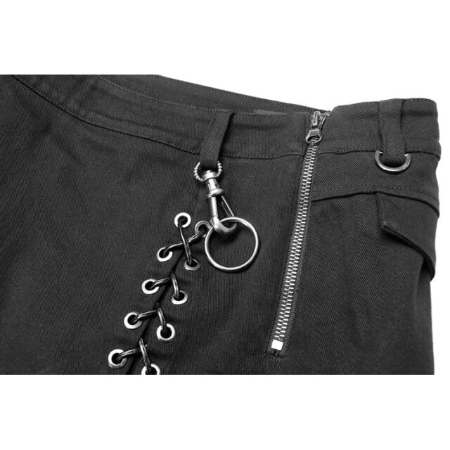 Ultra-short punk mini Bad Medicine made of stretch denim with cargo pocket - size: XL
