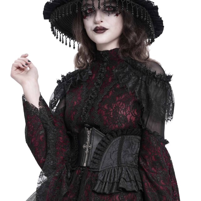 Gothic Korsagengürtel Crimson Grace uni-schwarz-M-L