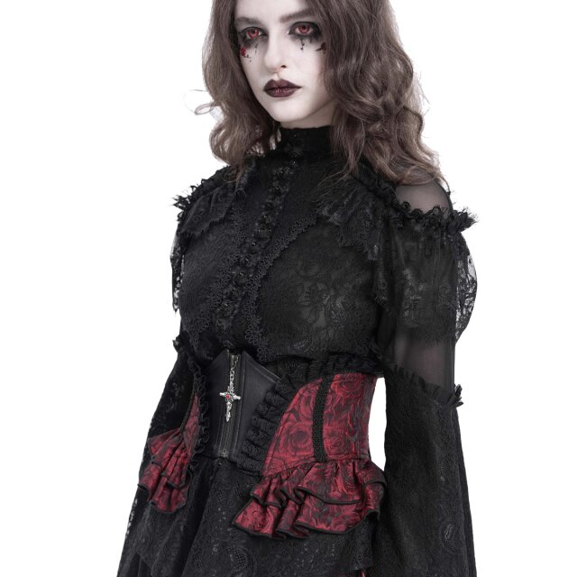 Gothic Korsagengürtel Crimson Grace rot-schwarz-3XL-4XL