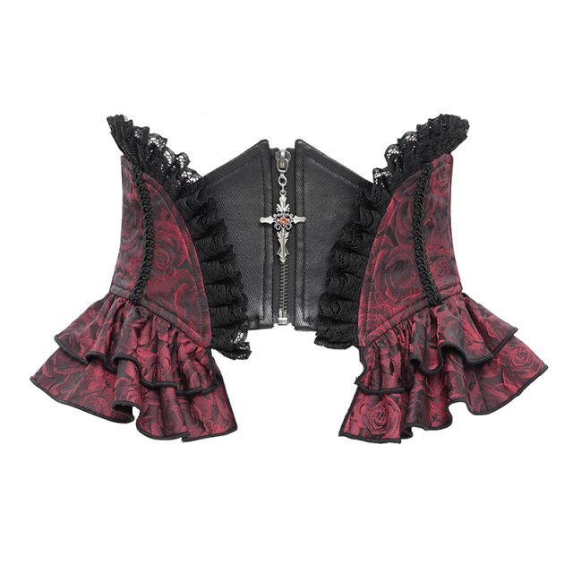 Gothic Korsagengürtel Crimson Grace rot-schwarz-3XL-4XL