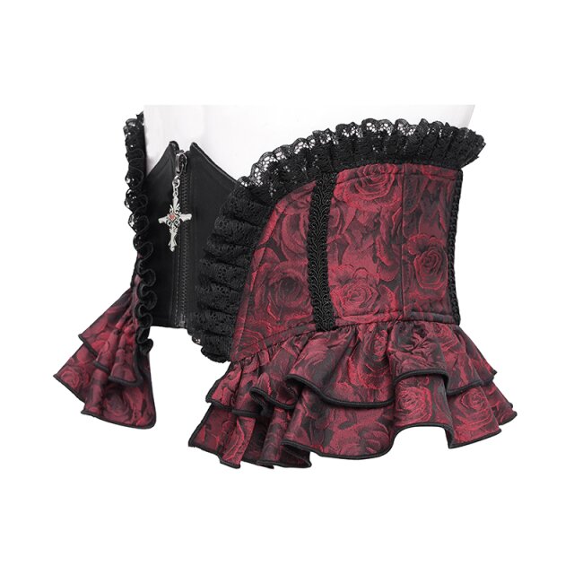 Gothic Korsagengürtel Crimson Grace rot-schwarz-3XL-4XL