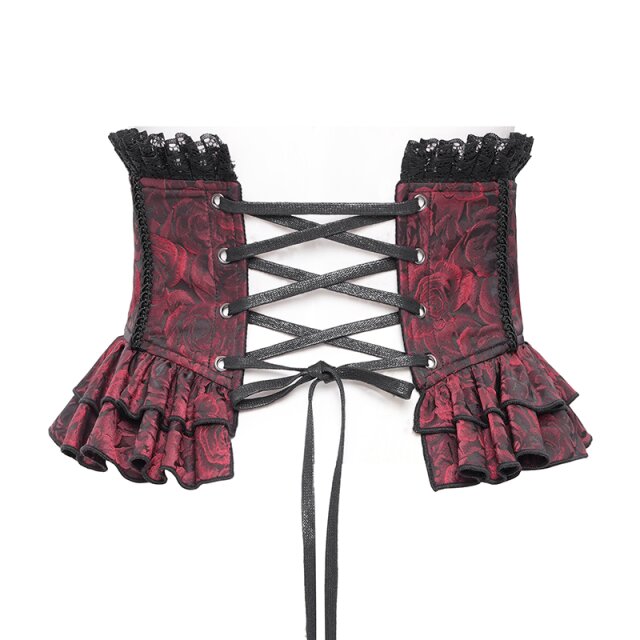 Gothic Korsagengürtel Crimson Grace rot-schwarz-3XL-4XL