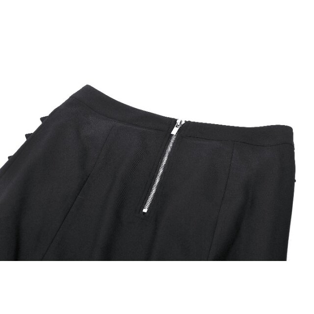 Long Punk Gothic Skirt Darker Than Midnight with Buckles