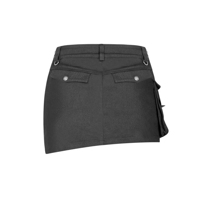 Ultrakurzer Punk-Mini Bad Medicine aus Stretch-Denim mit Cargo-Tasche - Größe: XXL