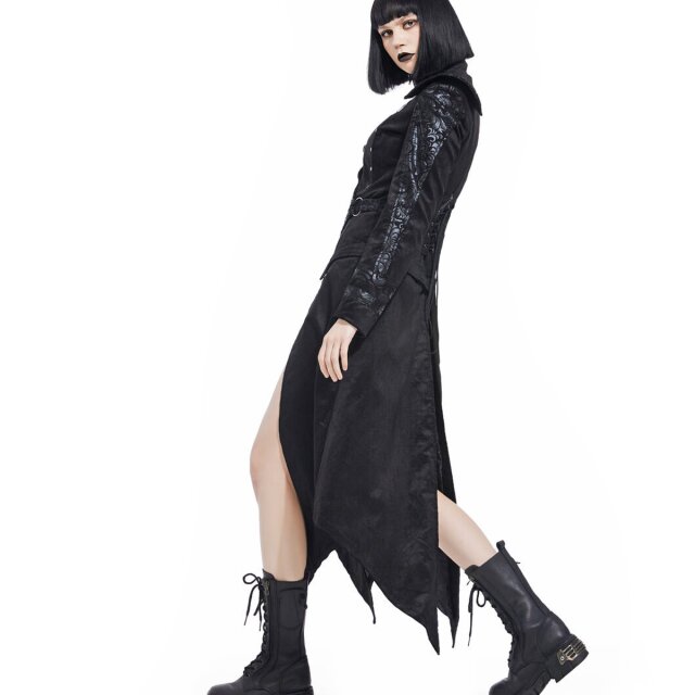 Long gothic coat Midnight Morph in velour
