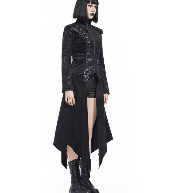 Long gothic coat Midnight Morph in velour