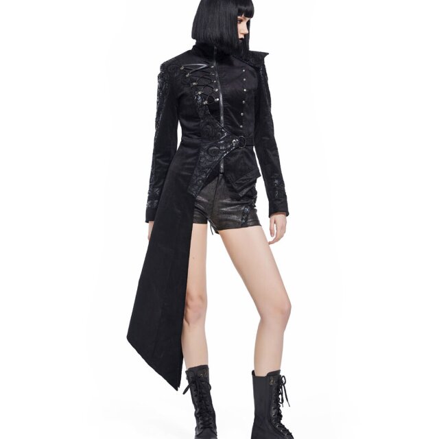 Long gothic coat Midnight Morph in velour