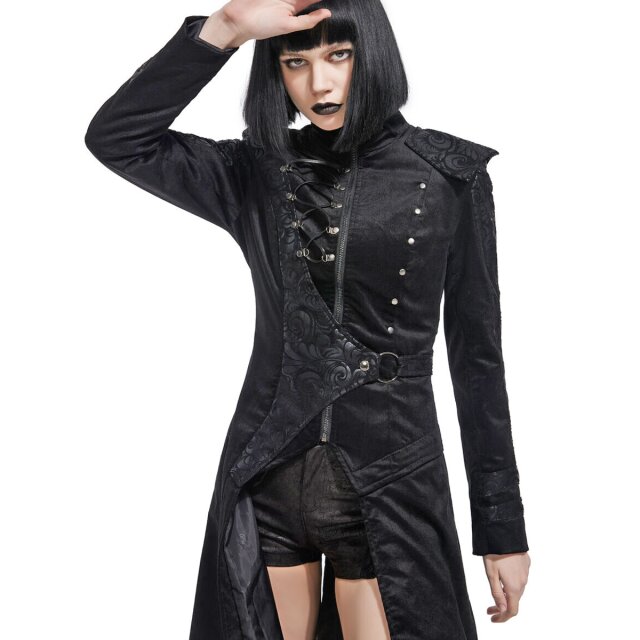 Long gothic coat Midnight Morph in velour