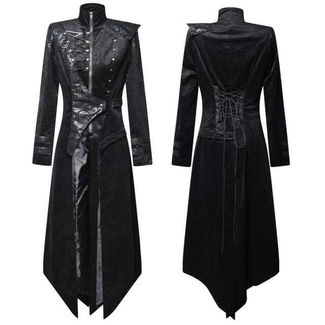 Long gothic coat Midnight Morph in velour