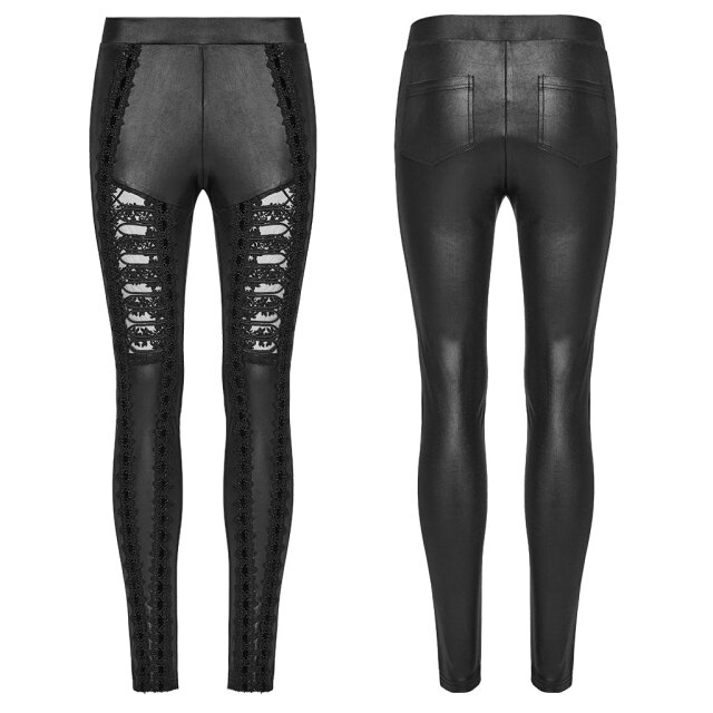 Punk Rave Wetlook Leggings Ombra Sacra mit Spitze 3XL