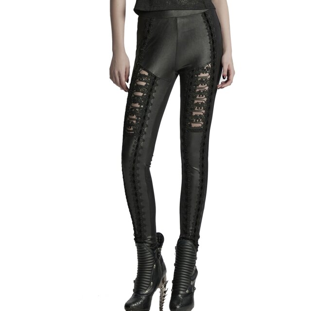 Punk Rave Wetlook Leggings Ombra Sacra with Lace