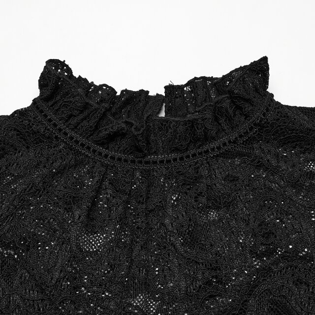 Punk Rave Langarm Spitzenshirt Lacrimosa M-L