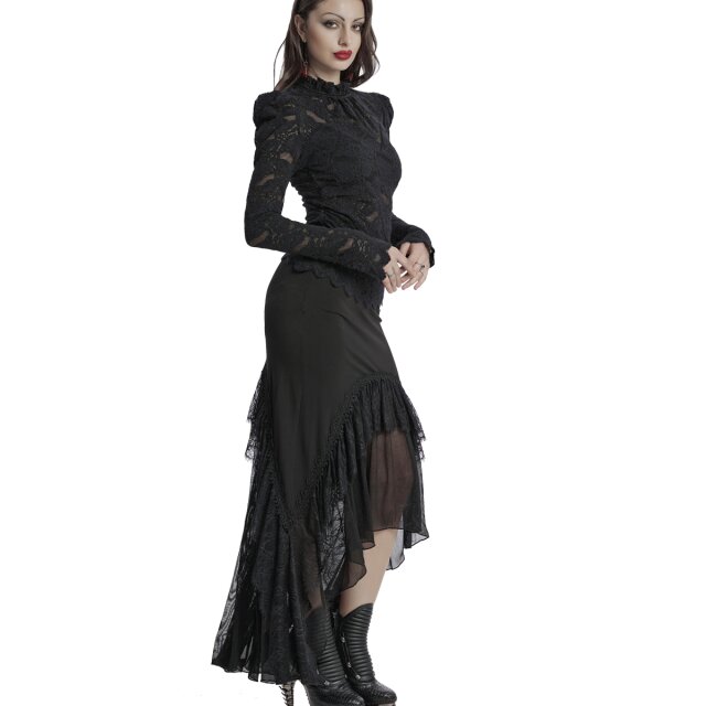 Punk Rave Langarm Spitzenshirt Lacrimosa XS-S