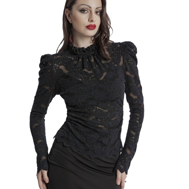 Punk Rave Langarm Spitzenshirt Lacrimosa XS-S