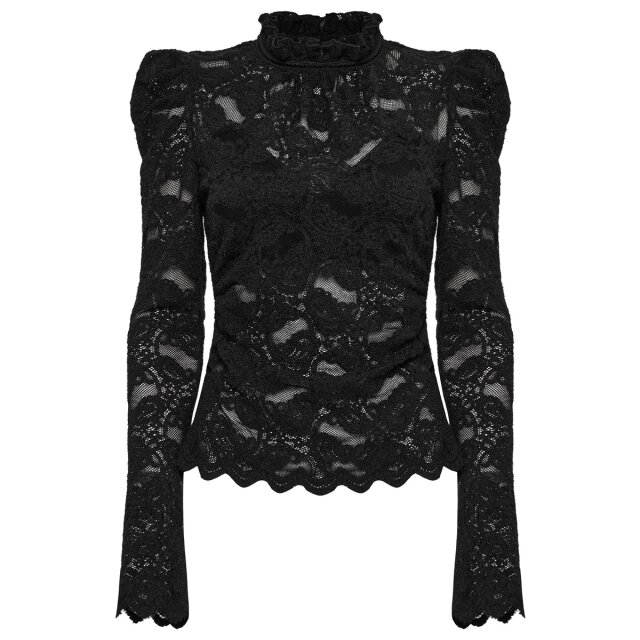 Punk Rave Langarm Spitzenshirt Lacrimosa XS-S