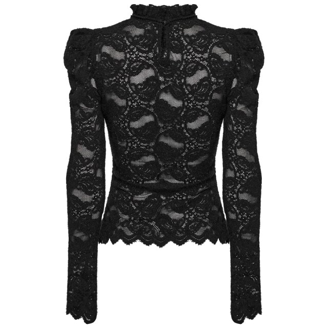 Punk Rave Langarm Spitzenshirt Lacrimosa XS-S