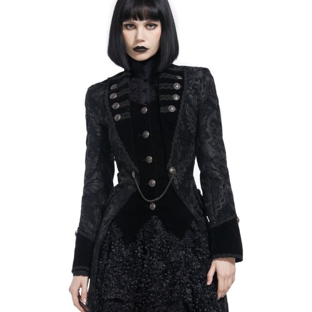 Langer Gothic Brokatmantel Crescendo Obscura S