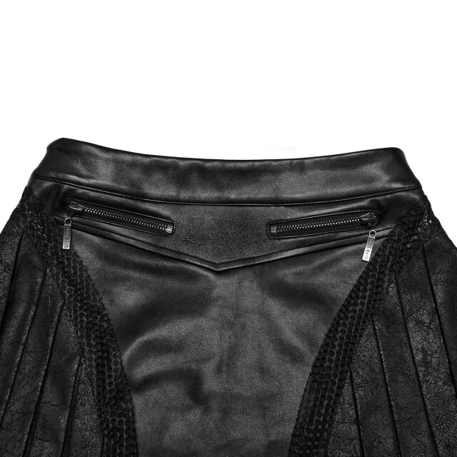 Punk Rave mini skirt Rogue Doll made of faux leather