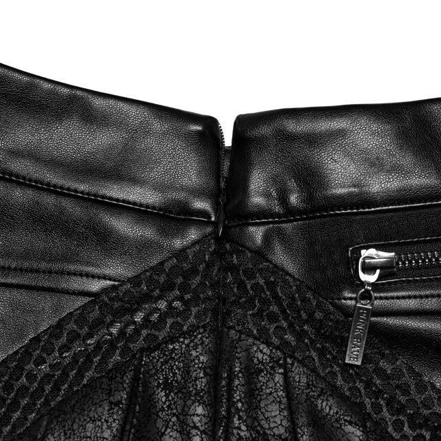 Punk Rave mini skirt Rogue Doll made of faux leather