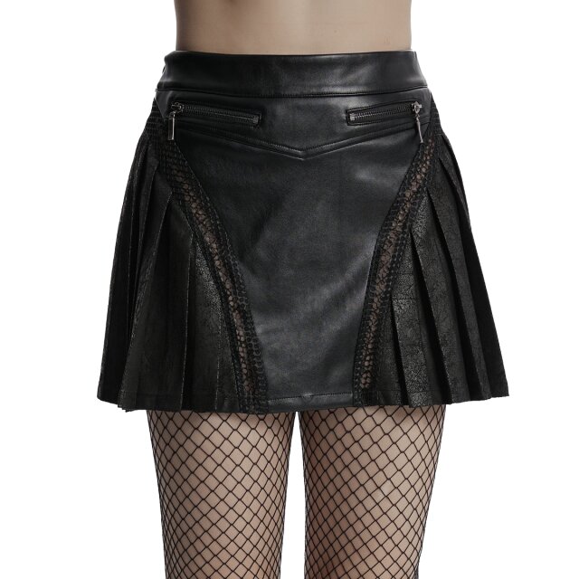 Punk Rave mini skirt Rogue Doll made of faux leather
