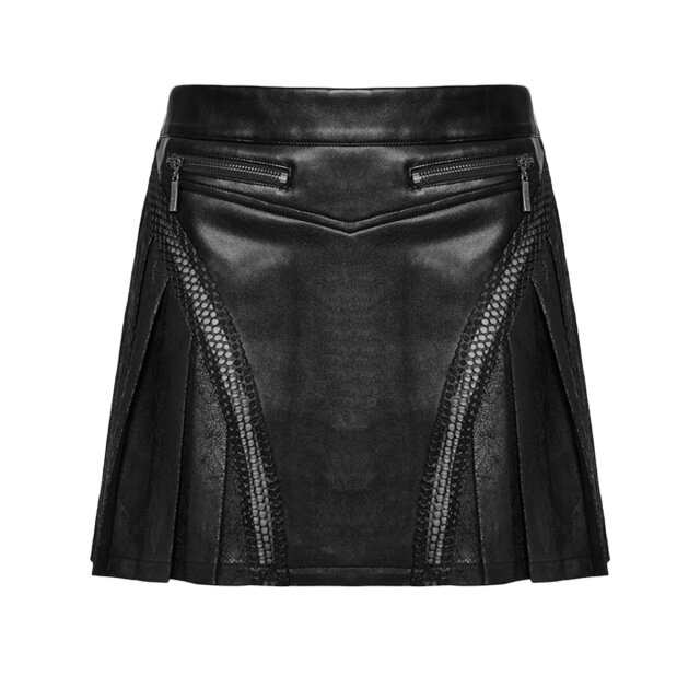 Punk Rave mini skirt Rogue Doll made of faux leather