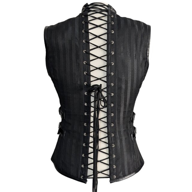Aderlass Gothic Herrenkorsett Dorian Nights mit Blockstreifen XXL