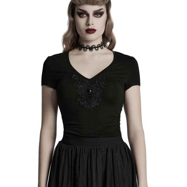 Dunkelromantisches Punk Rave T-Shirt Obsidian Kiss M-L