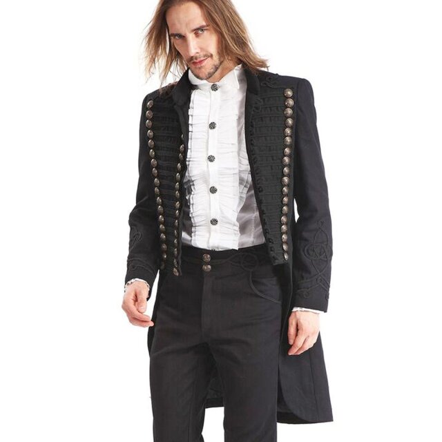 Uniform Gothic-Frack Midnight Regiment mit Borten 3XL