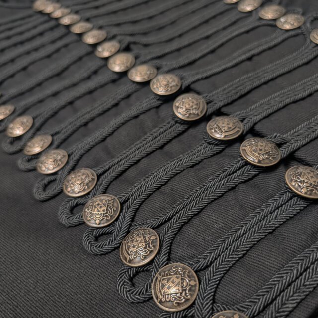 Uniform Gothic-Frack Midnight Regiment mit Borten 3XL
