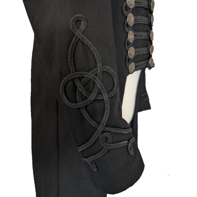 Uniform Gothic-Frack Midnight Regiment mit Borten 3XL