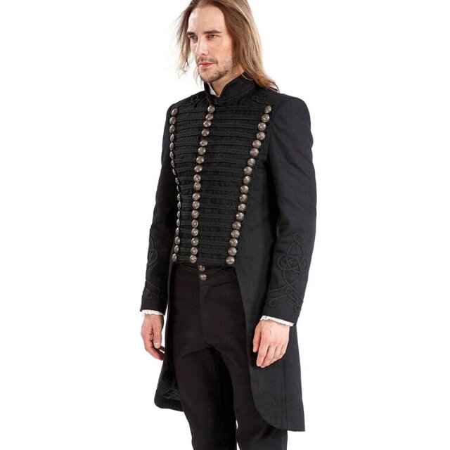 Uniform Gothic-Frack Midnight Regiment mit Borten 3XL