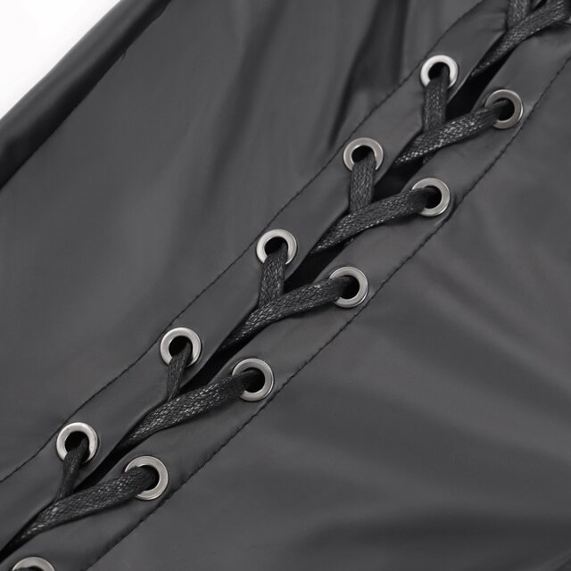 Wetlook Faux Leather Trousers Obey No One with Lacing