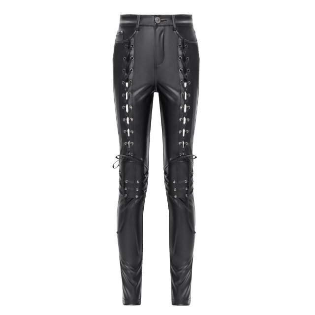 Wetlook- Kunstlederhose Obey No One mit Schnürung M