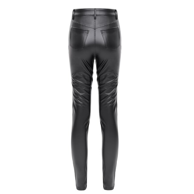 Wetlook- Kunstlederhose Obey No One mit Schnürung XS