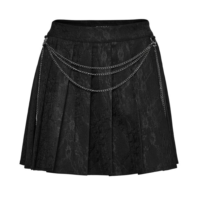 Punk Rave Faltenmini Panic Cutie mit Ketten M