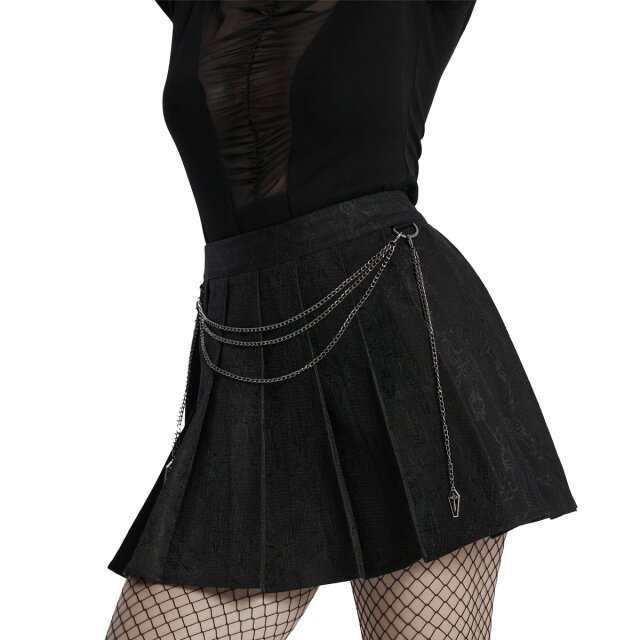 Punk Rave Faltenmini Panic Cutie mit Ketten M