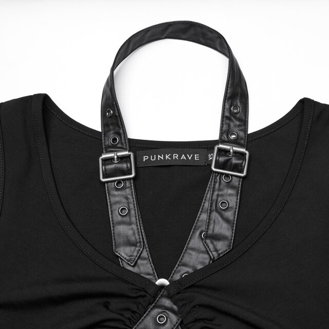Punk Rave Tanktop Crossed Paths mit Riemen XL/XXL