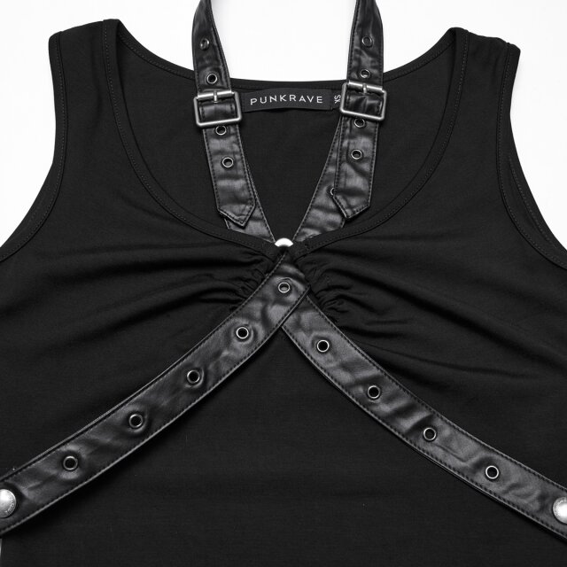 Punk Rave Tanktop Crossed Paths mit Riemen XL/XXL