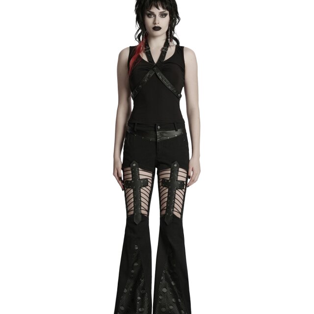 Punk Rave Tanktop Crossed Paths mit Riemen XL/XXL