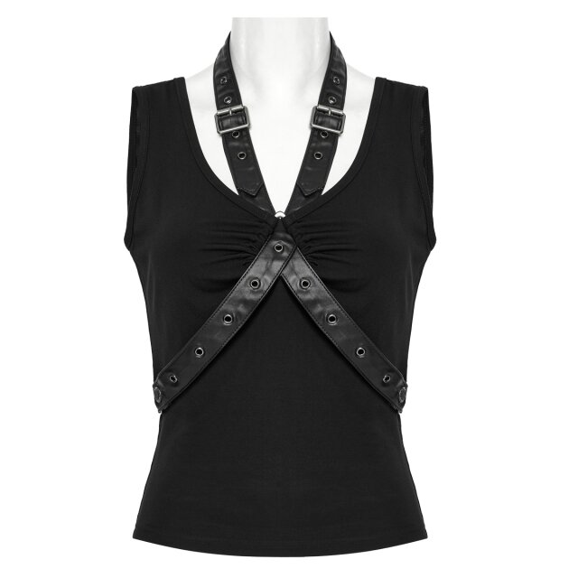 Punk Rave Tanktop Crossed Paths mit Riemen XL/XXL