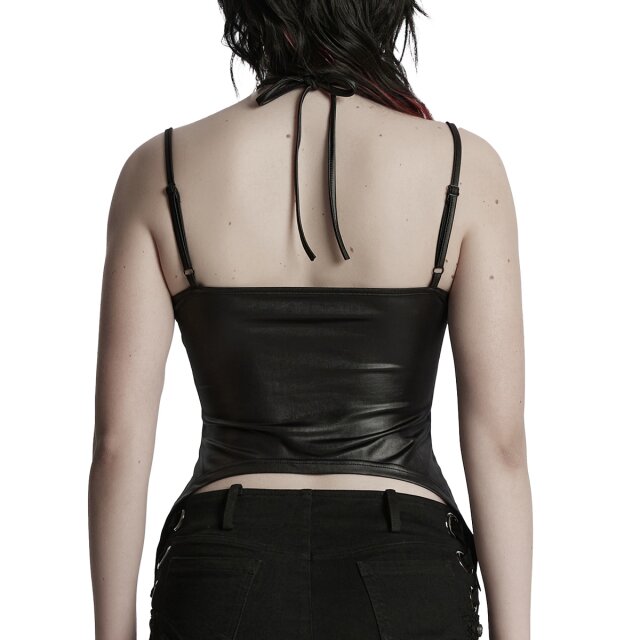 Punk Rave bauchfreies Wetlook Träger-Shirt XL/XXL