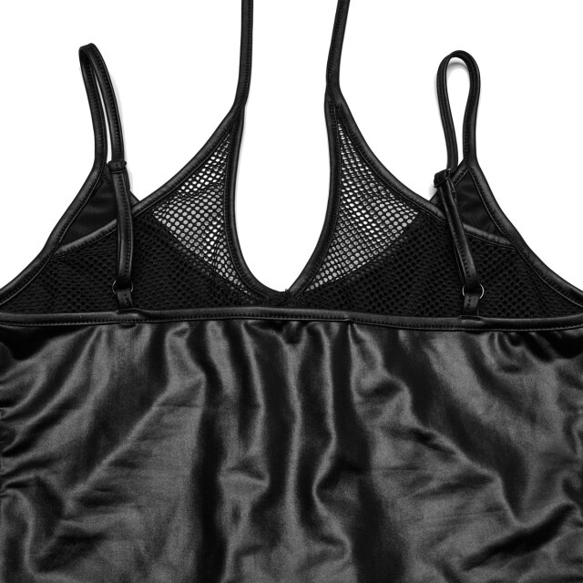 Punk Rave bauchfreies Wetlook Träger-Shirt XS/S