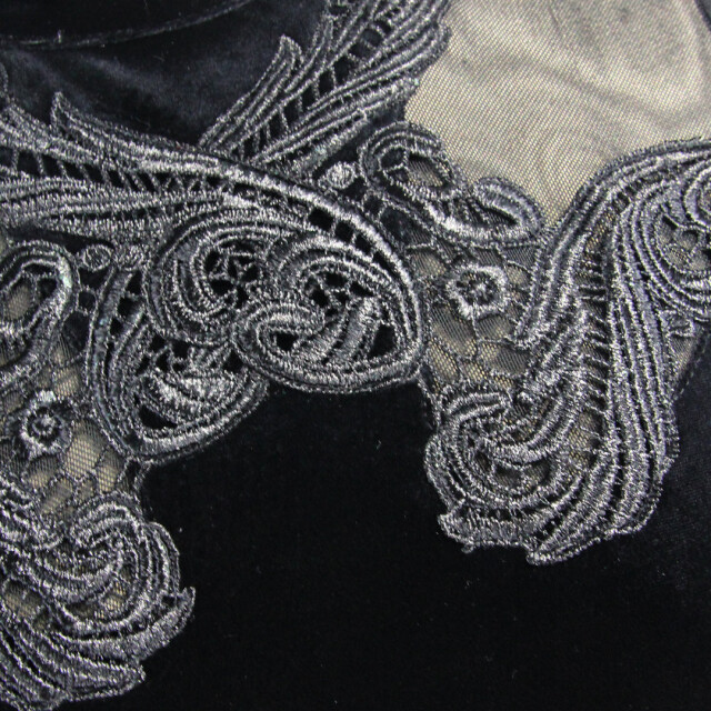 Seductive velvet dress Opium with transparent inserts - size: S
