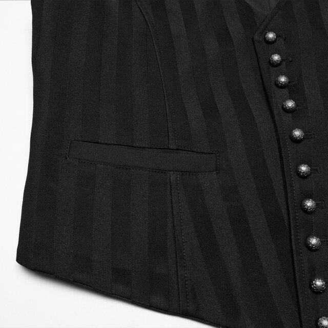 Gestreifte PUNK RAVE  Steampunk Weste Monocle XXL