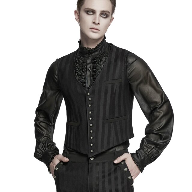 Gestreifte PUNK RAVE  Steampunk Weste Monocle XXL