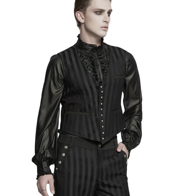 Gestreifte PUNK RAVE  Steampunk Weste Monocle XXL