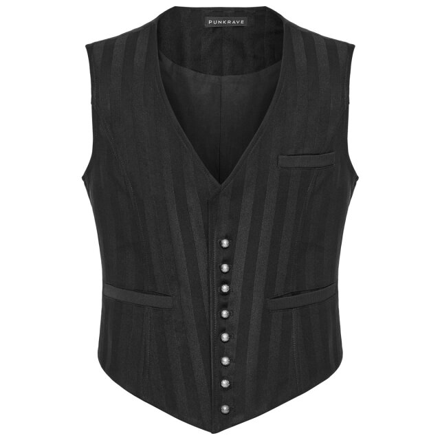 Gestreifte PUNK RAVE  Steampunk Weste Monocle XXL