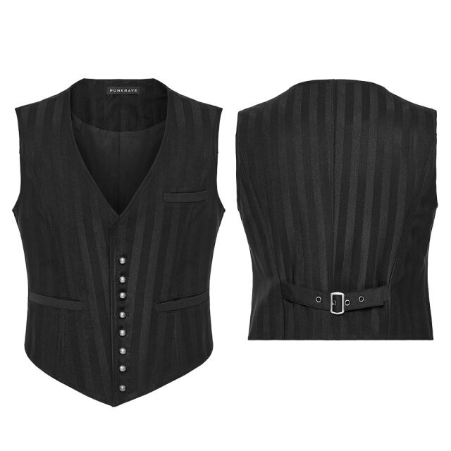 Gestreifte PUNK RAVE  Steampunk Weste Monocle XXL