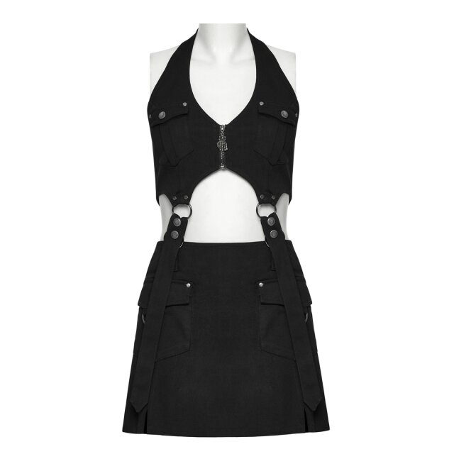 Punk Rave 2in1 Minikleid Urban Unit im Tech Wear Stil XXL