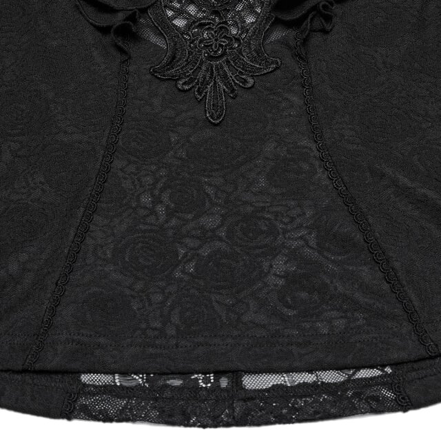 Dunkelromantisches Punk Rave Shirt Dentelle Noir S